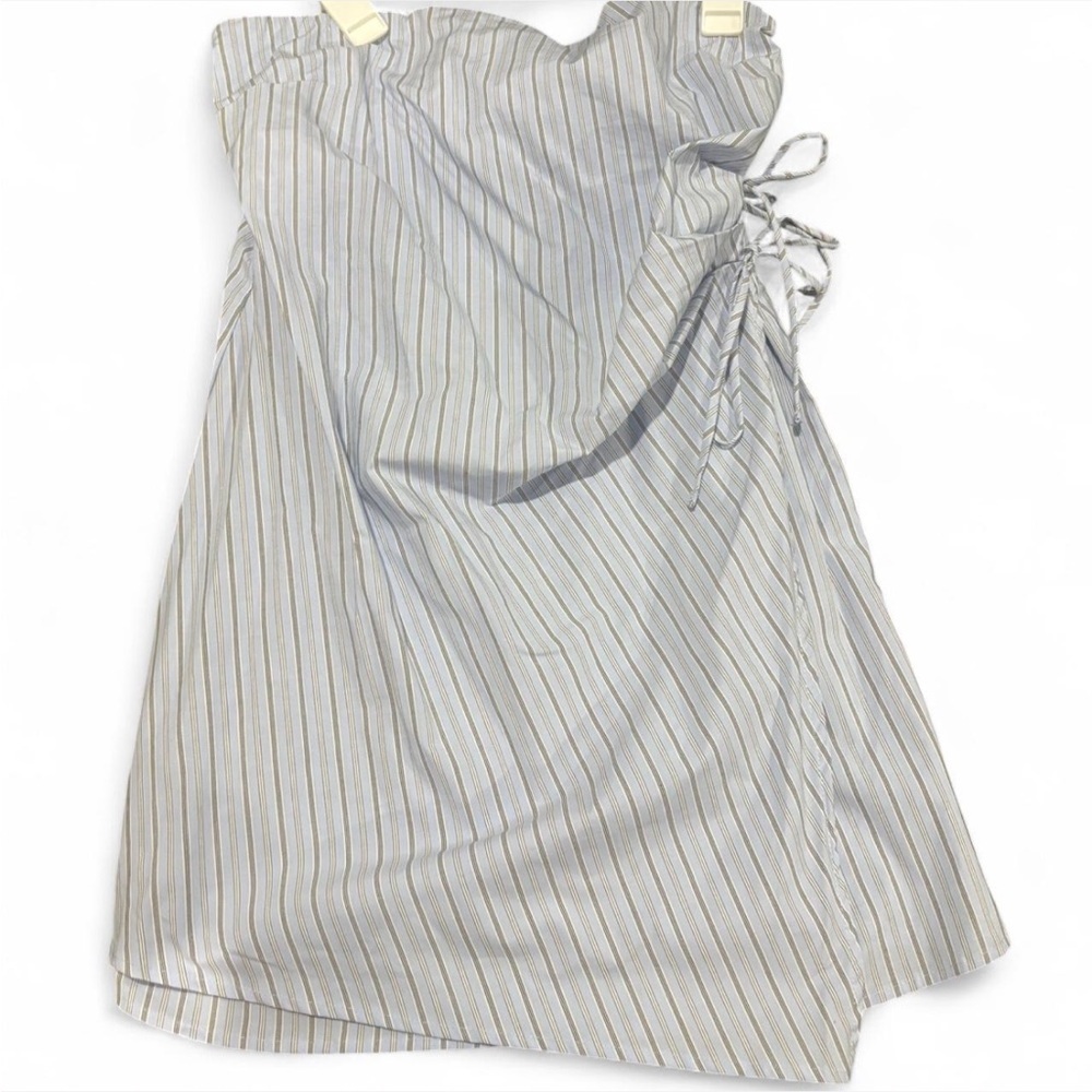 Wild Fable Striped Strapless Midi Dress Size L Blue Recycled Polyester Blend